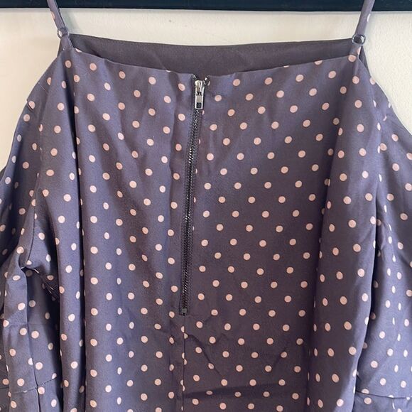 J.O.A. Los Angeles Mauve Dot Blouse Size Large - Picture 6 of 7